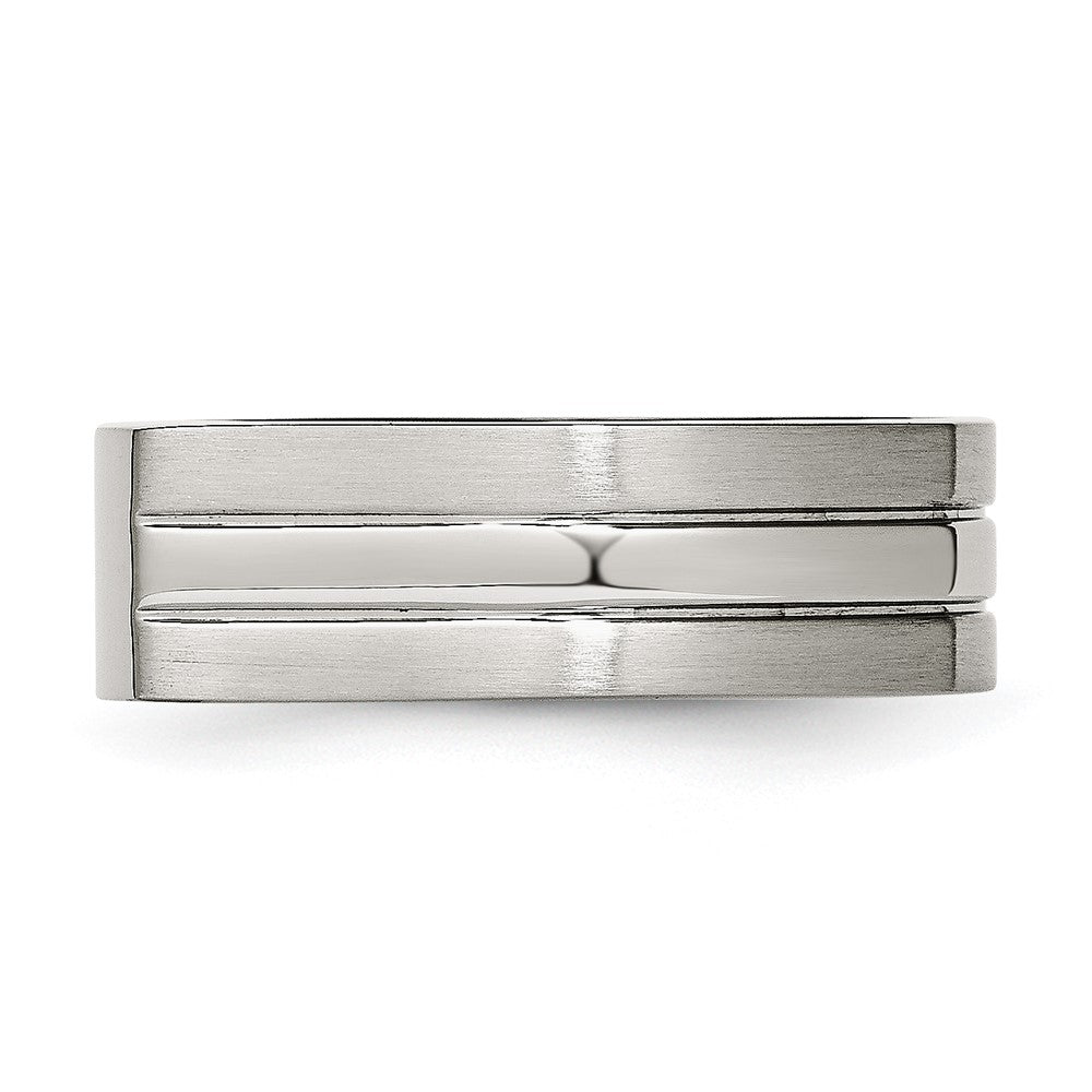 Chisel Stainless Steel Brushed and Polished Signet Ring