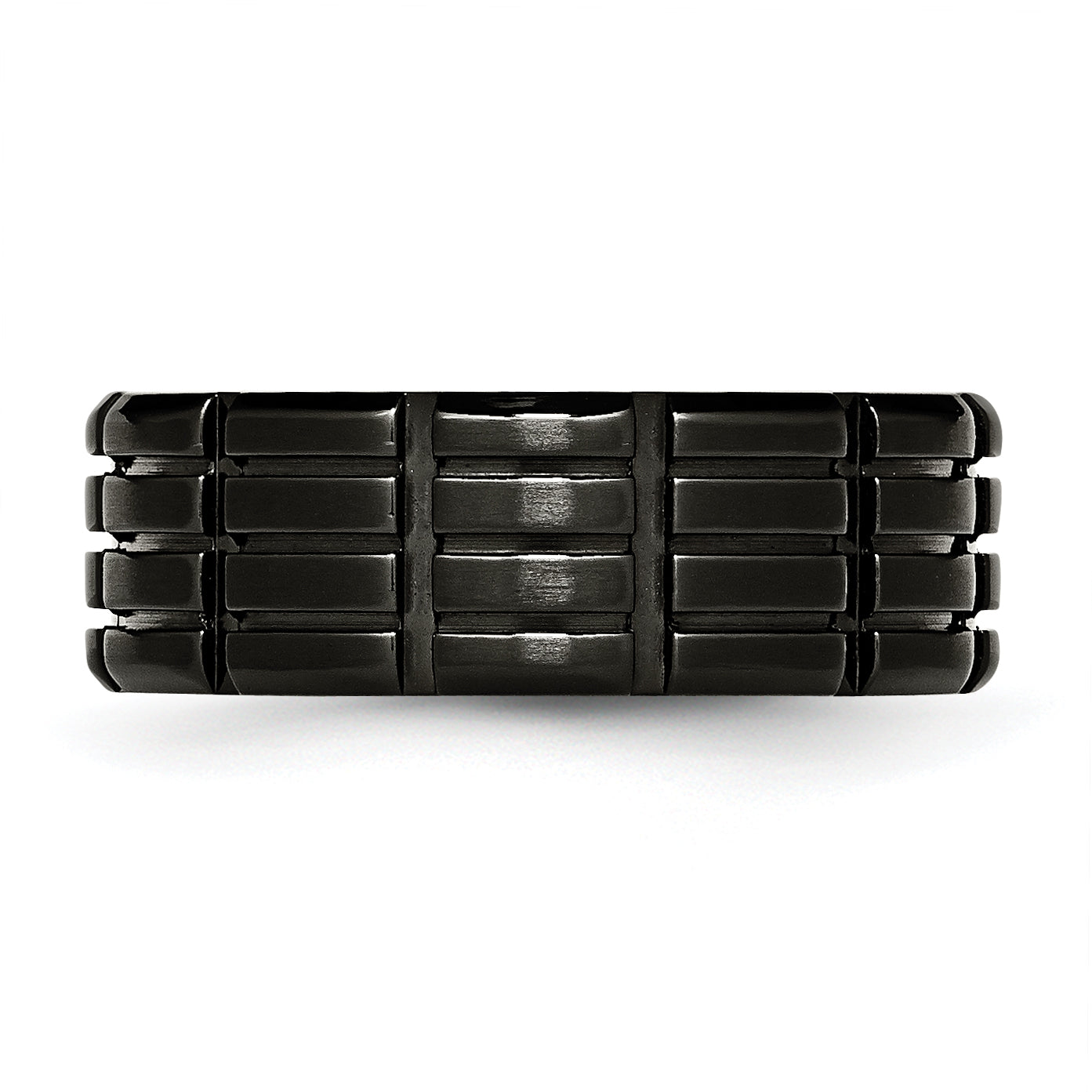 Chisel Stainless Steel Brushed Black IP-plated 8mm Grooved Band