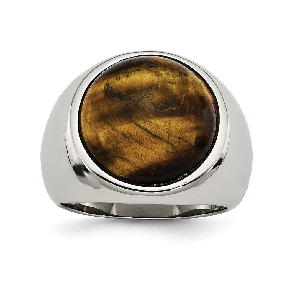 Chisel Stainless Steel Polished Tiger's Eye Ring