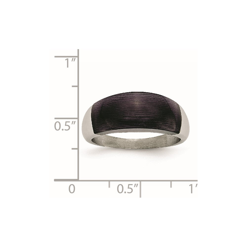 Stainless Steel 8mm Black Cat's Eye Ring