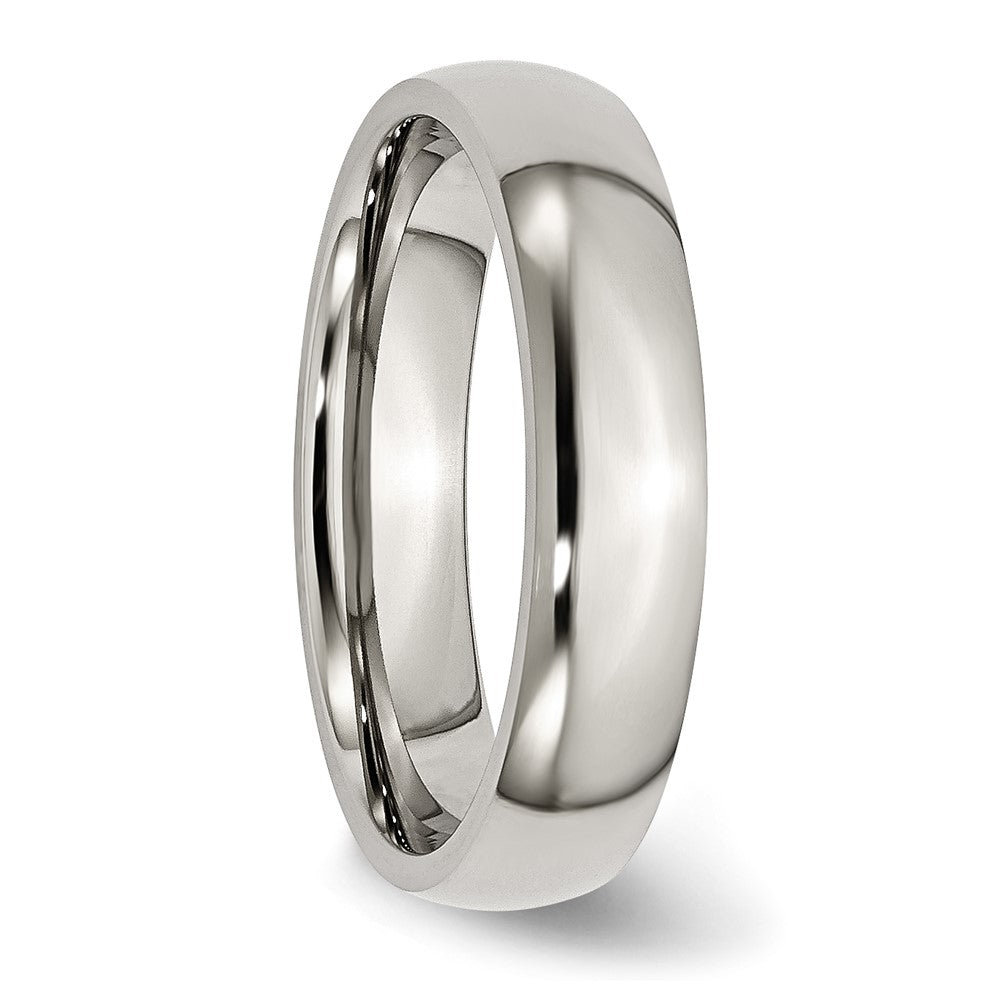 Chisel Stainless Steel Polished 5mm Half Round Band