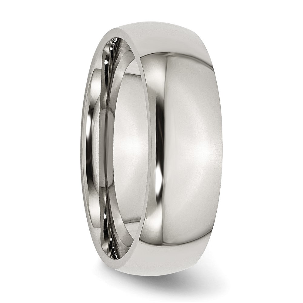 Chisel Stainless Steel Polished 7mm Half Round Band