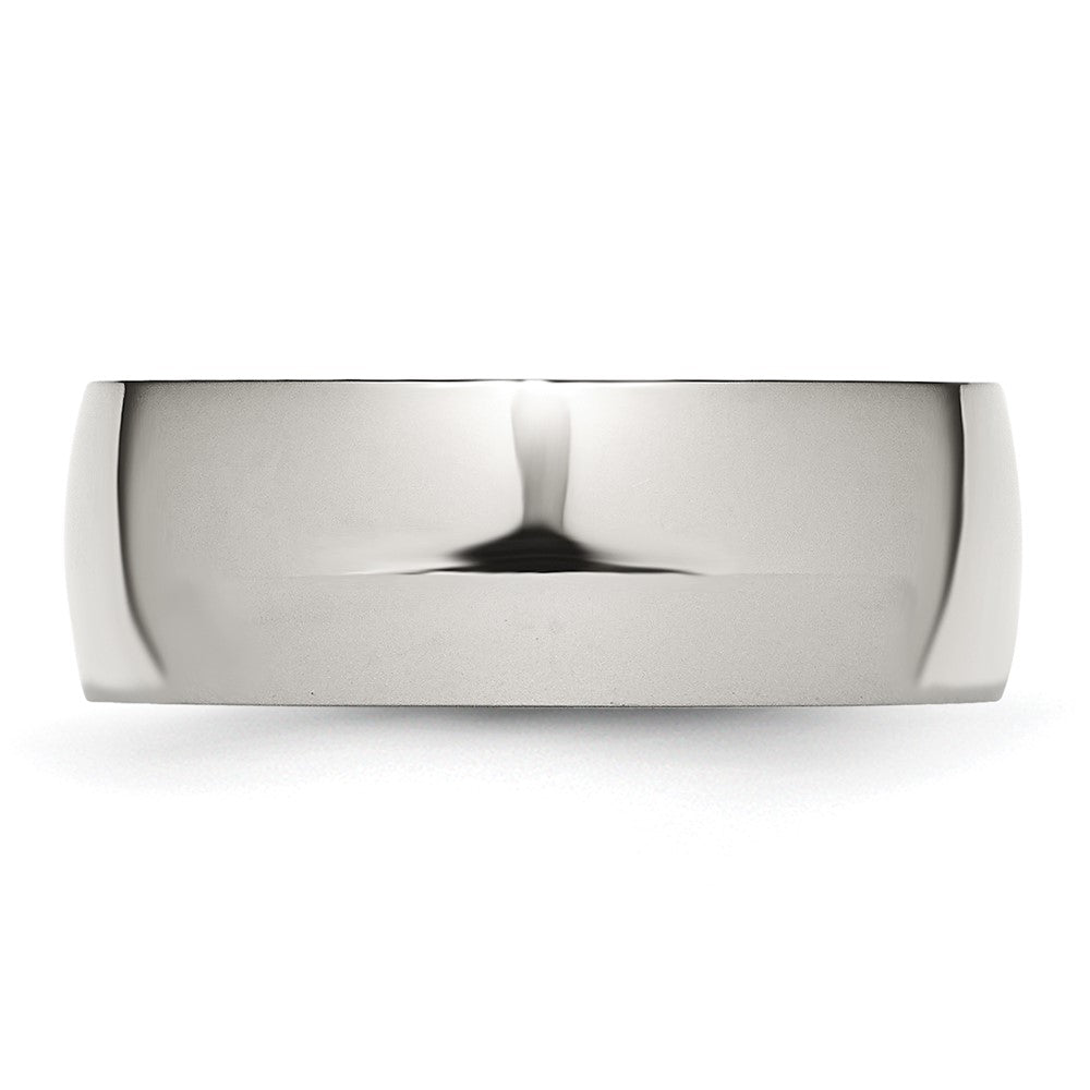 Chisel Stainless Steel Polished 8mm Half Round Band