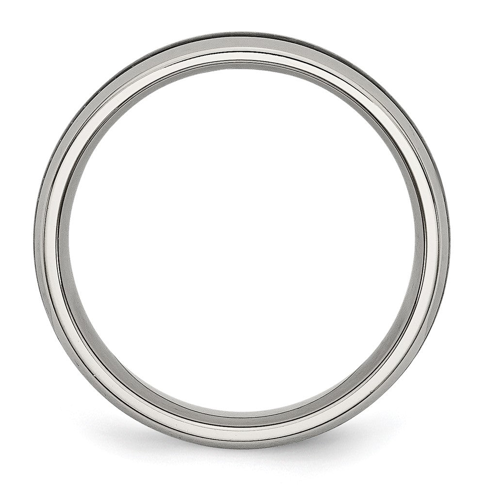 Chisel Stainless Steel Polished with Black Carbon Fiber Inlay 6mm Band