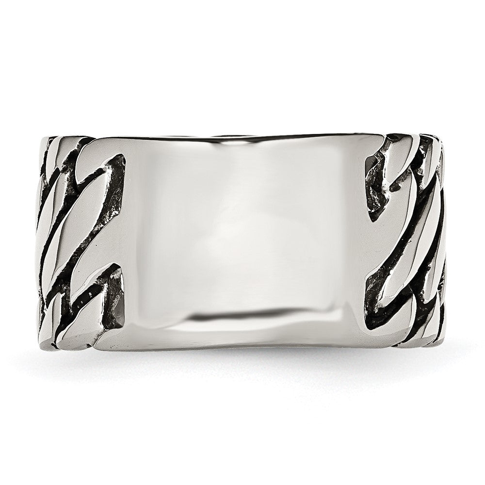 Stainless Steel Polished Tread Design Ring