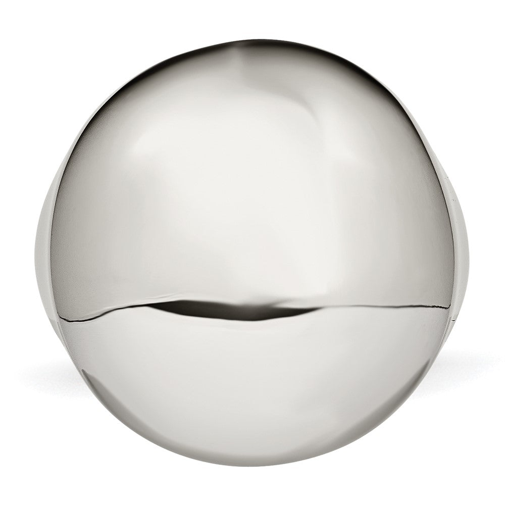 Stainless Steel Polished Circular Signet Ring