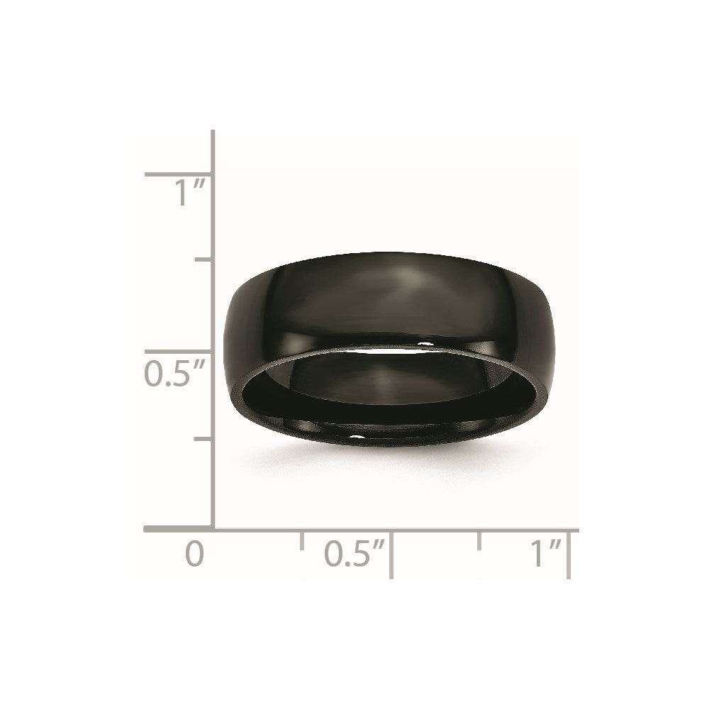Chisel Stainless Steel Polished Black IP-plated 7mm Band