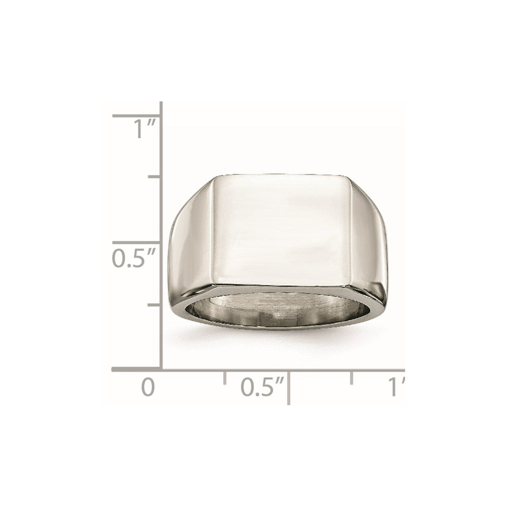 Chisel Stainless Steel Polished Signet Ring