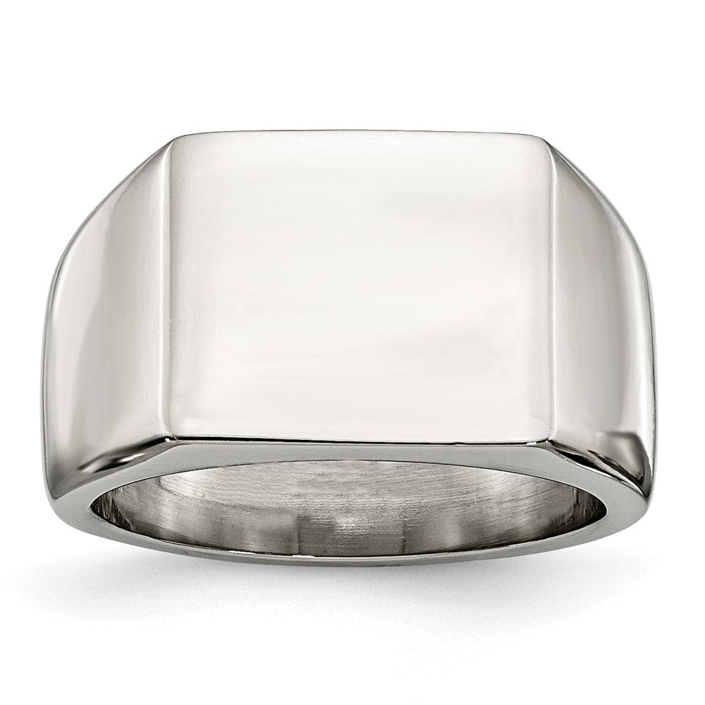 Chisel Stainless Steel Polished Signet Ring