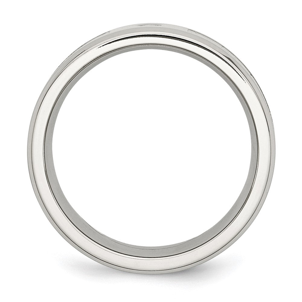 Chisel Stainless Steel Polished with CZ Printed Green Camo Under Rubber 8mm Band