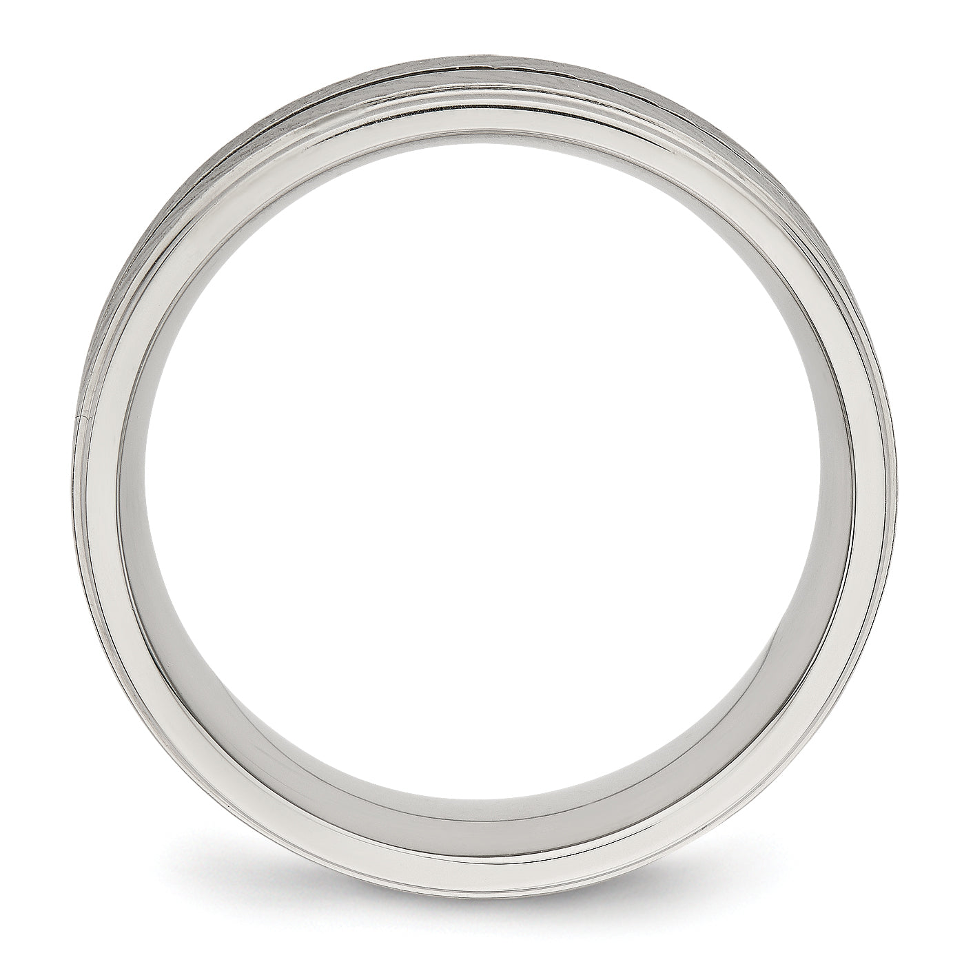 Stainless Steel Polished 8mm Grooved Ring