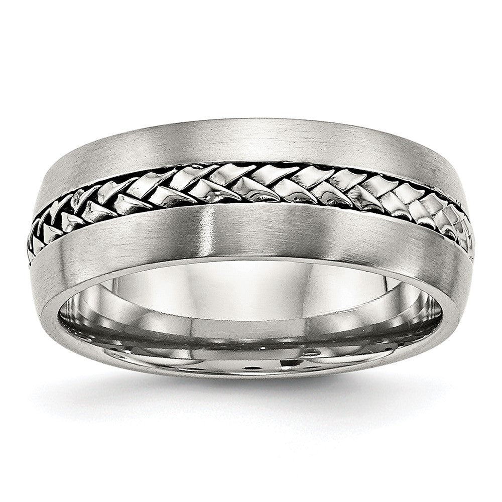 Chisel Stainless Steel Brushed and Polished Braided 8mm Band