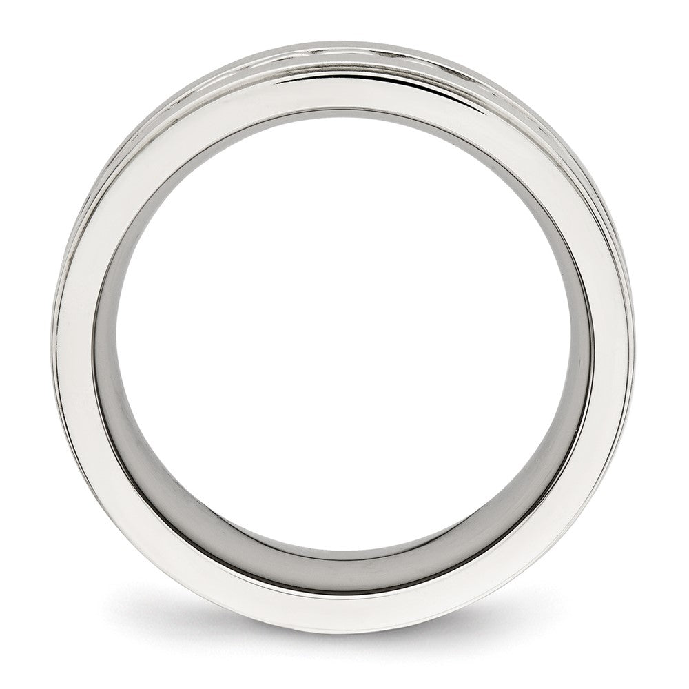 Chisel Stainless Steel Brushed and Polished Twisted 7mm Band