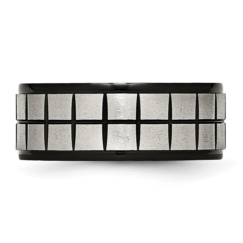 Stainless Steel Brushed Black IP-plated 9mm Band