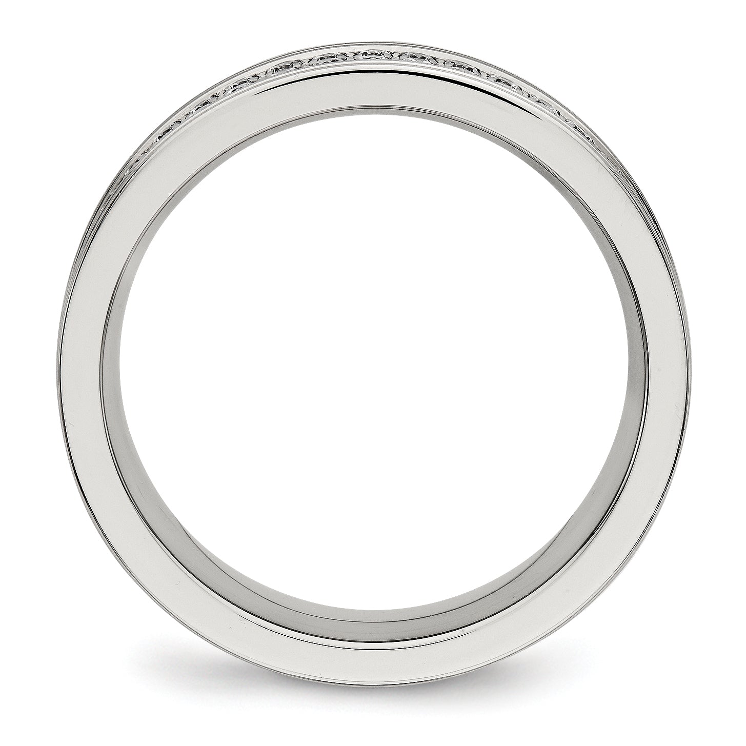 Chisel Stainless Steel Polished with CZ 6.5mm Band