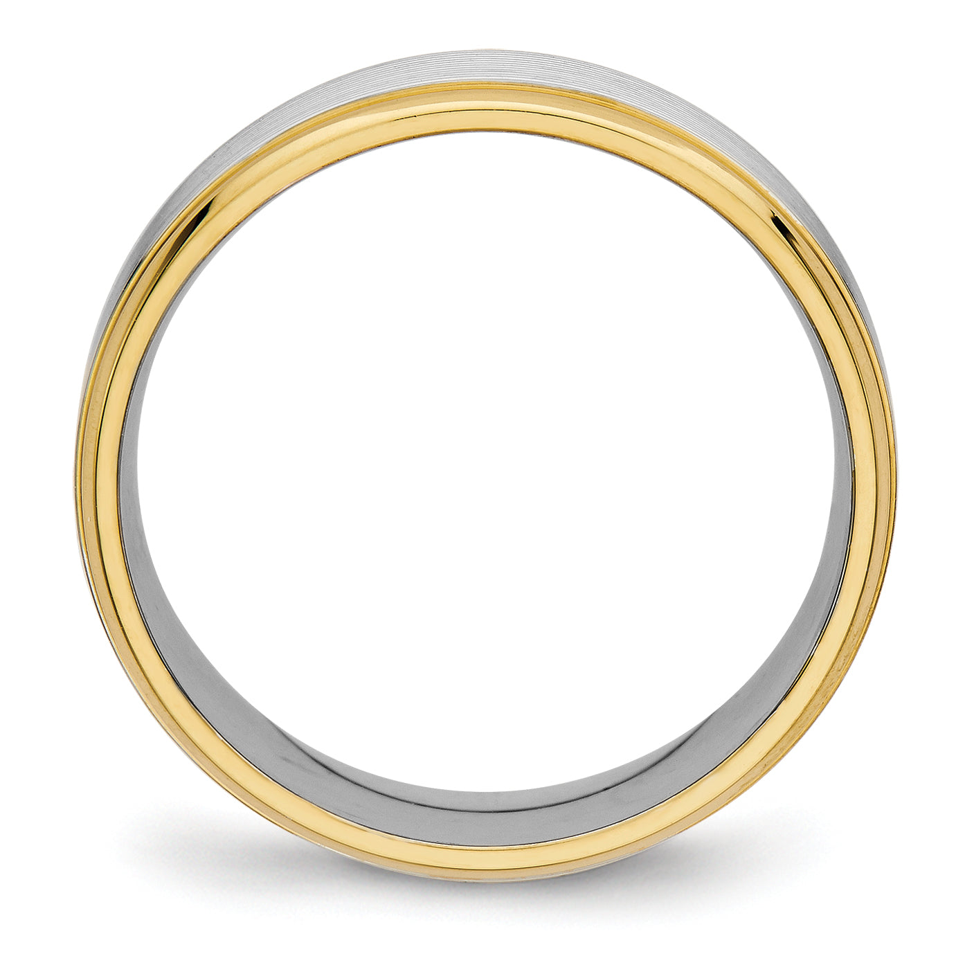 Chisel Stainless Steel Polished Yellow IP-plated 6mm Grooved Band