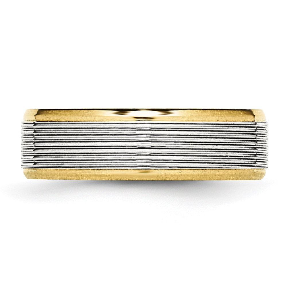 Chisel Stainless Steel Polished Yellow IP-plated 6mm Grooved Band
