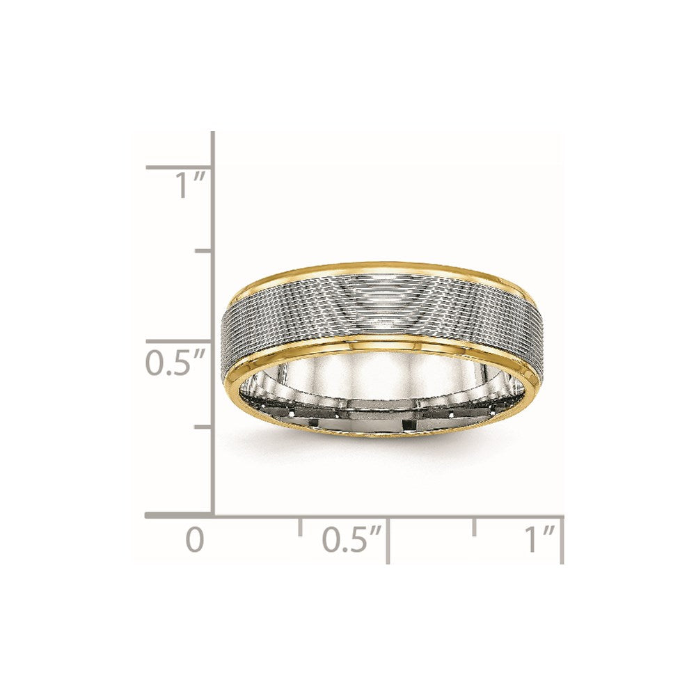 Chisel Stainless Steel Polished Yellow IP-plated 6mm Grooved Band