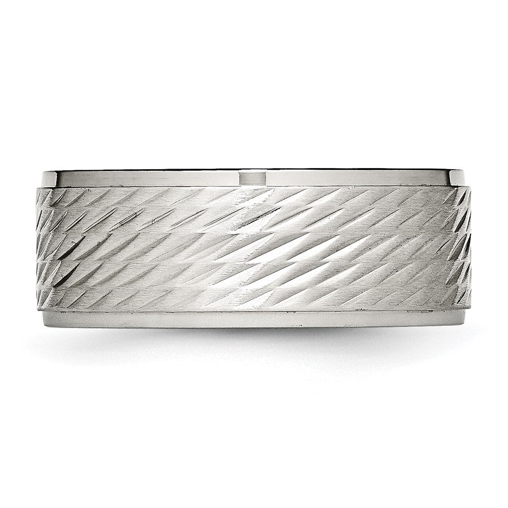 Stainless Steel Polished Brushed Center D/C 9mm Ridged Edge Band
