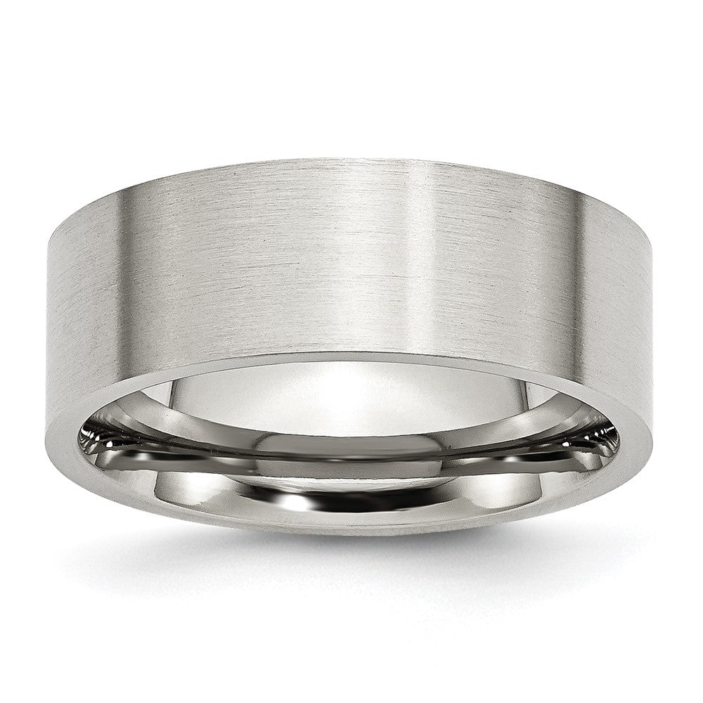 Chisel Stainless Steel Brushed 8mm Flat Band