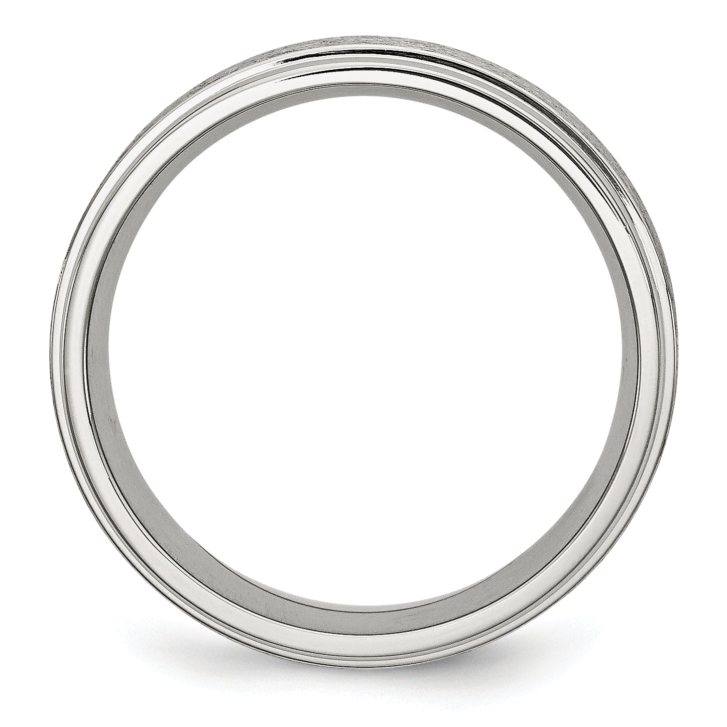Chisel Stainless Steel Brushed and Polished 8mm Grooved Edge Band