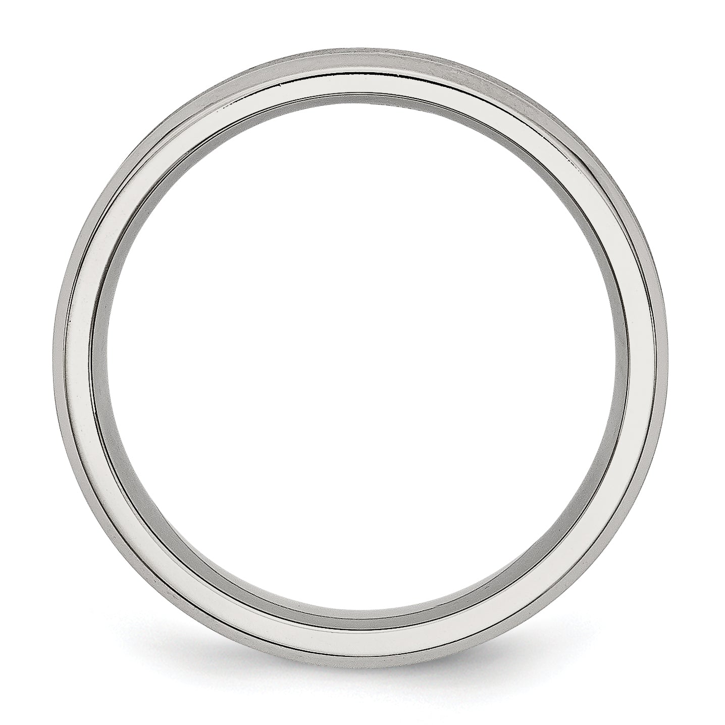 Chisel Stainless Steel Brushed and Polished Concave 6mm Beveled Edge Band
