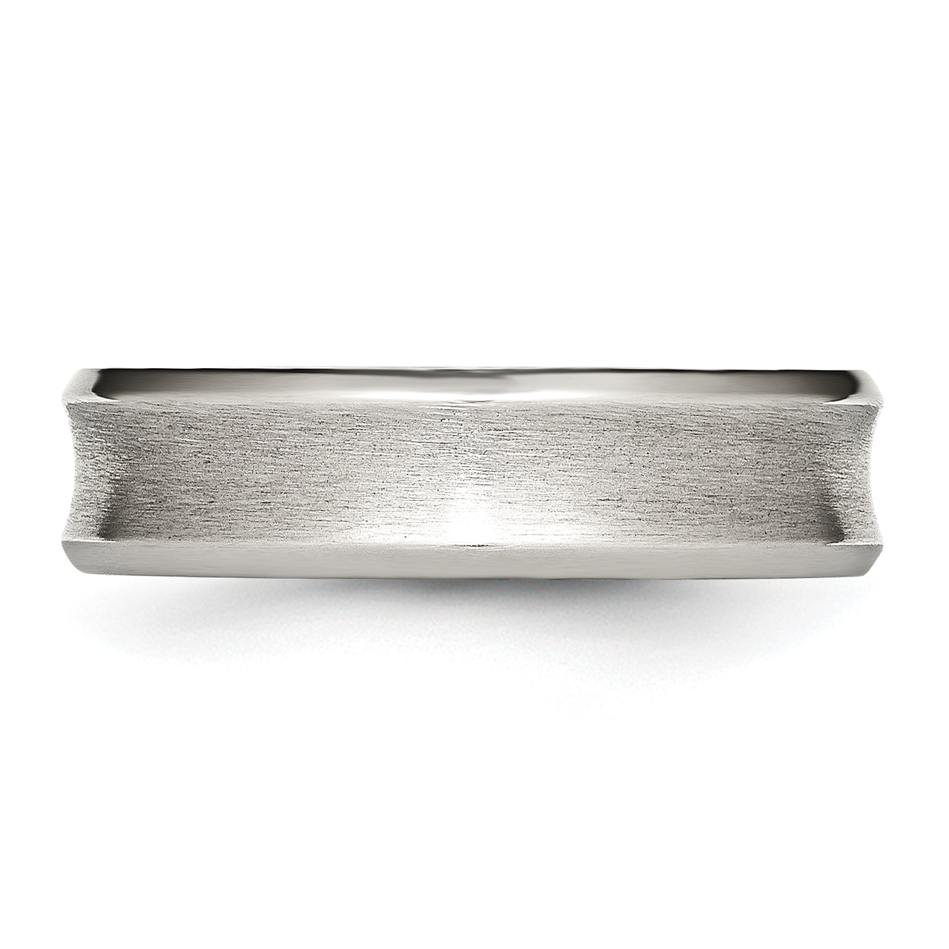 Chisel Stainless Steel Brushed and Polished Concave 6mm Beveled Edge Band