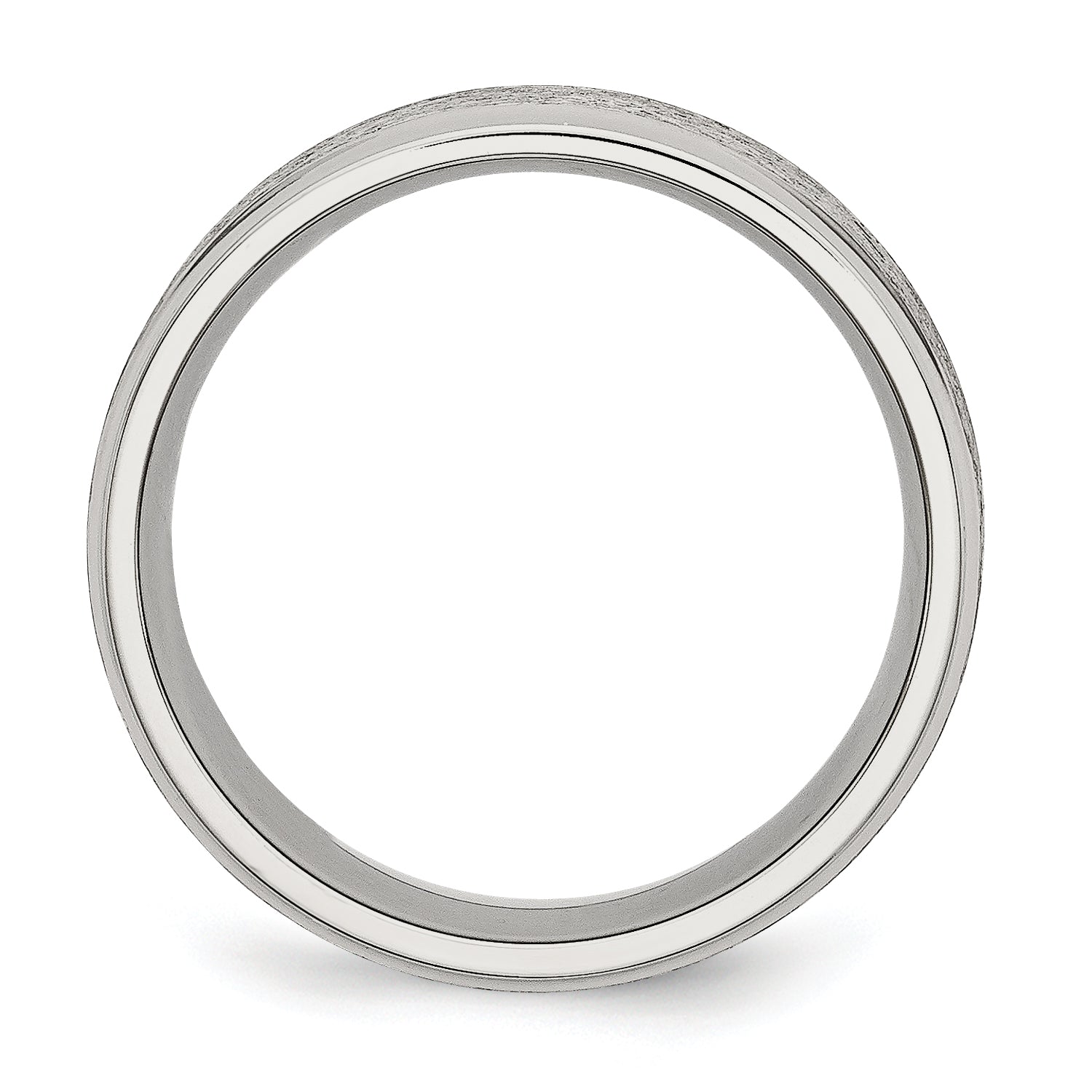 Chisel Stainless Steel Polished with Grain Finish Center 8mm Ridged Edge Band