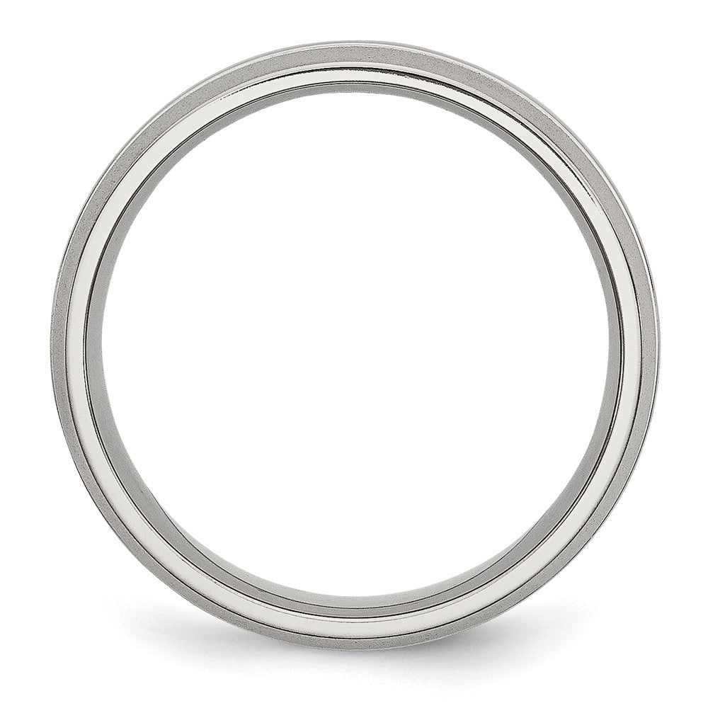 Chisel Stainless Steel Polished with Brushed Edge 6mm Grooved Band