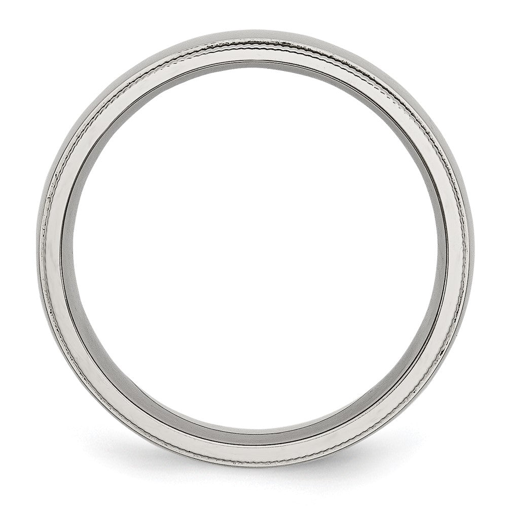 Chisel Stainless Steel Polished 6mm Grooved and Beaded Band