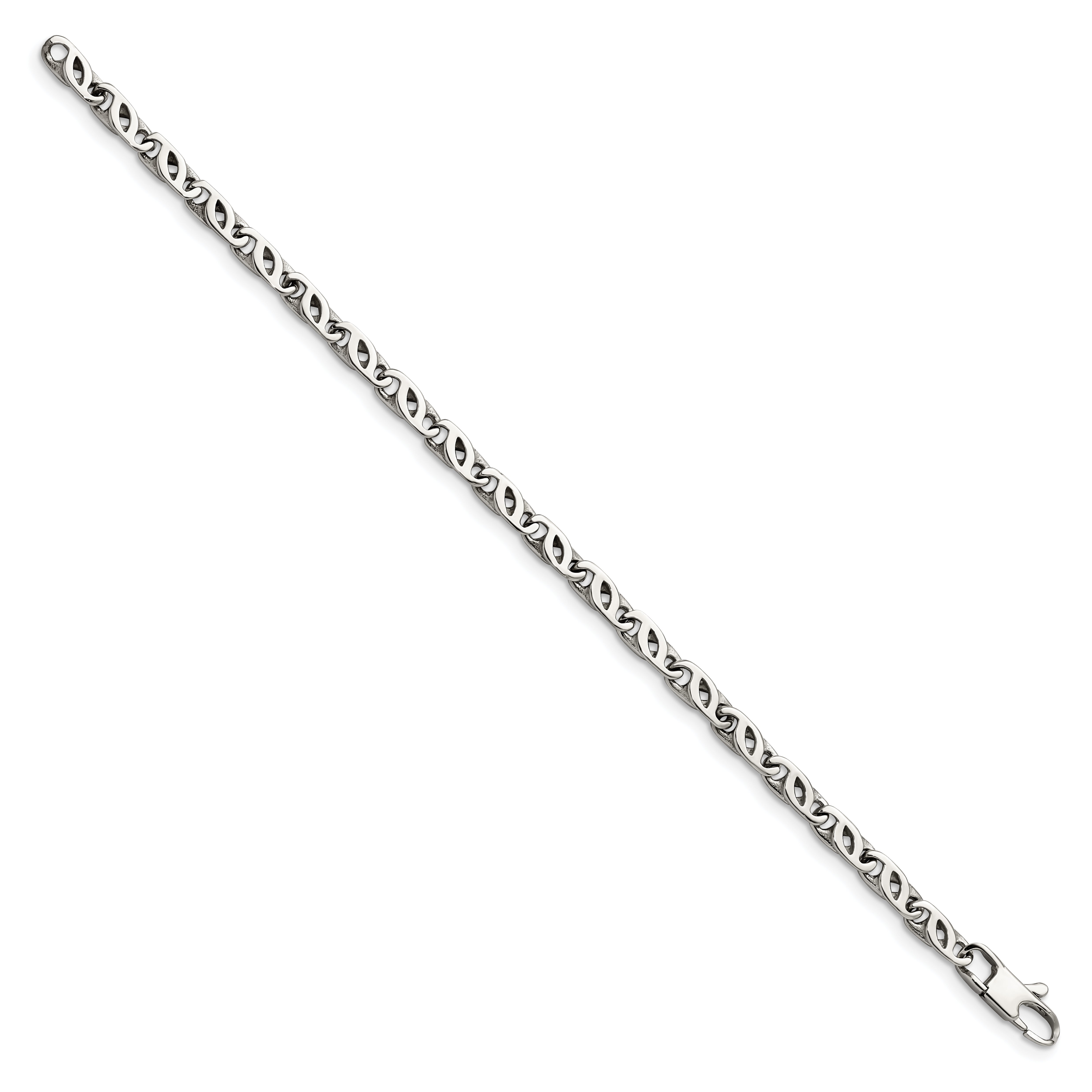 Chisel Stainless Steel Polished 7.5 Inch Fancy Link Bracelet