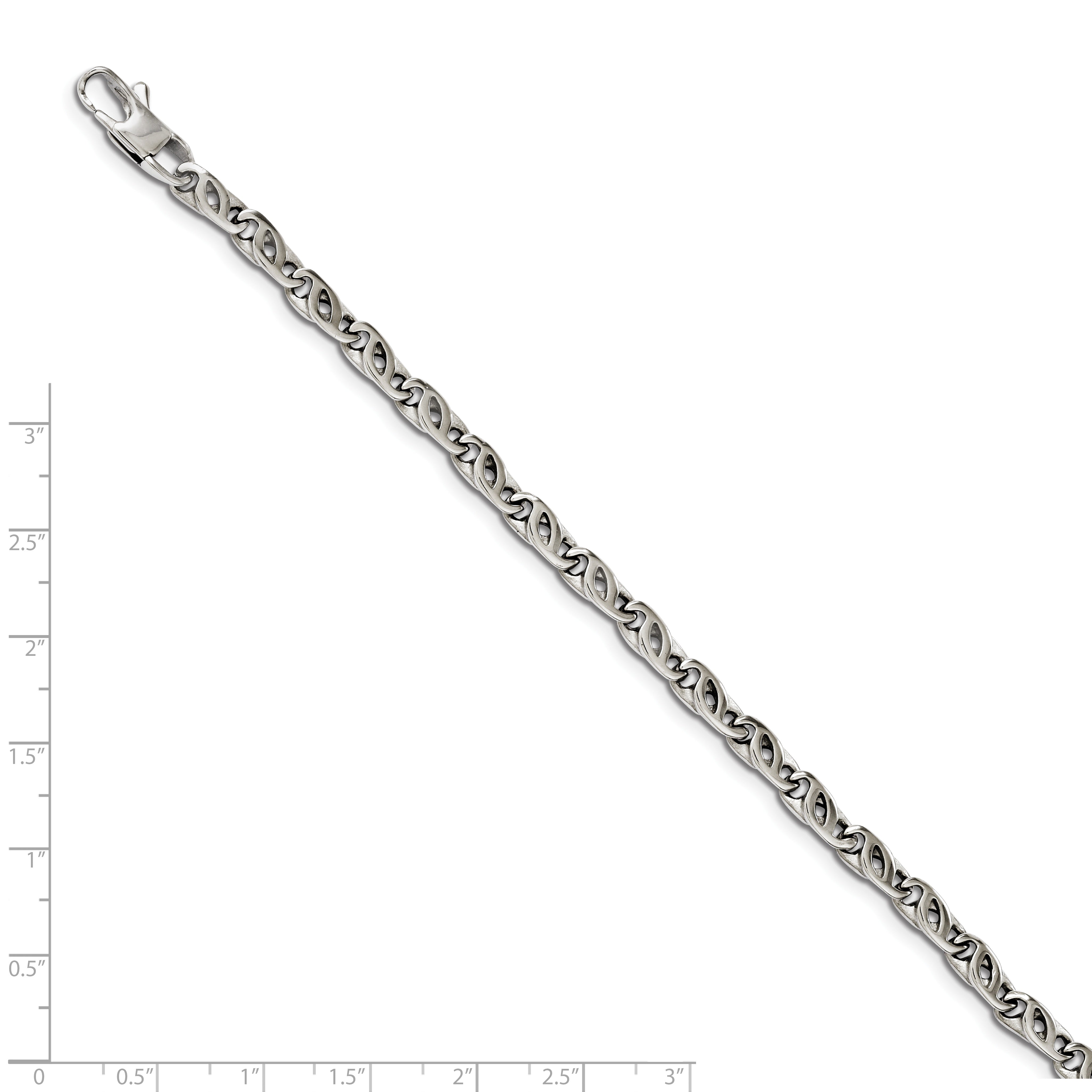 Chisel Stainless Steel Polished 7.5 Inch Fancy Link Bracelet