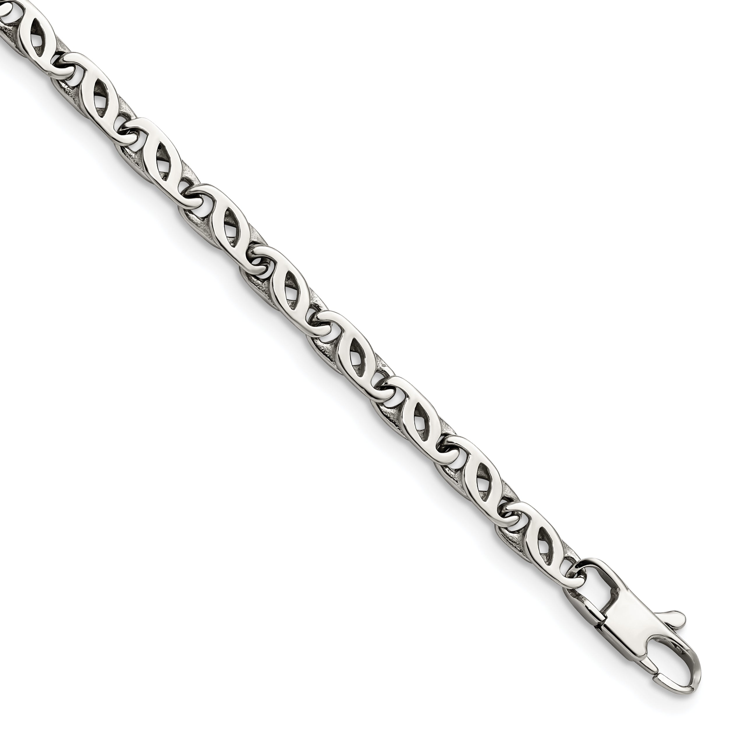 Chisel Stainless Steel Polished 7.5 Inch Fancy Link Bracelet