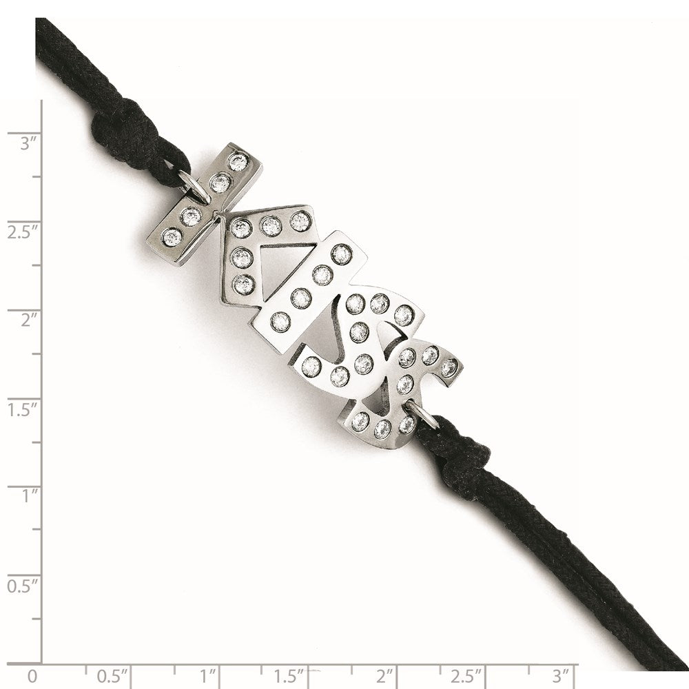 Stainless Steel CZ Kiss with 1.75ext Bracelet