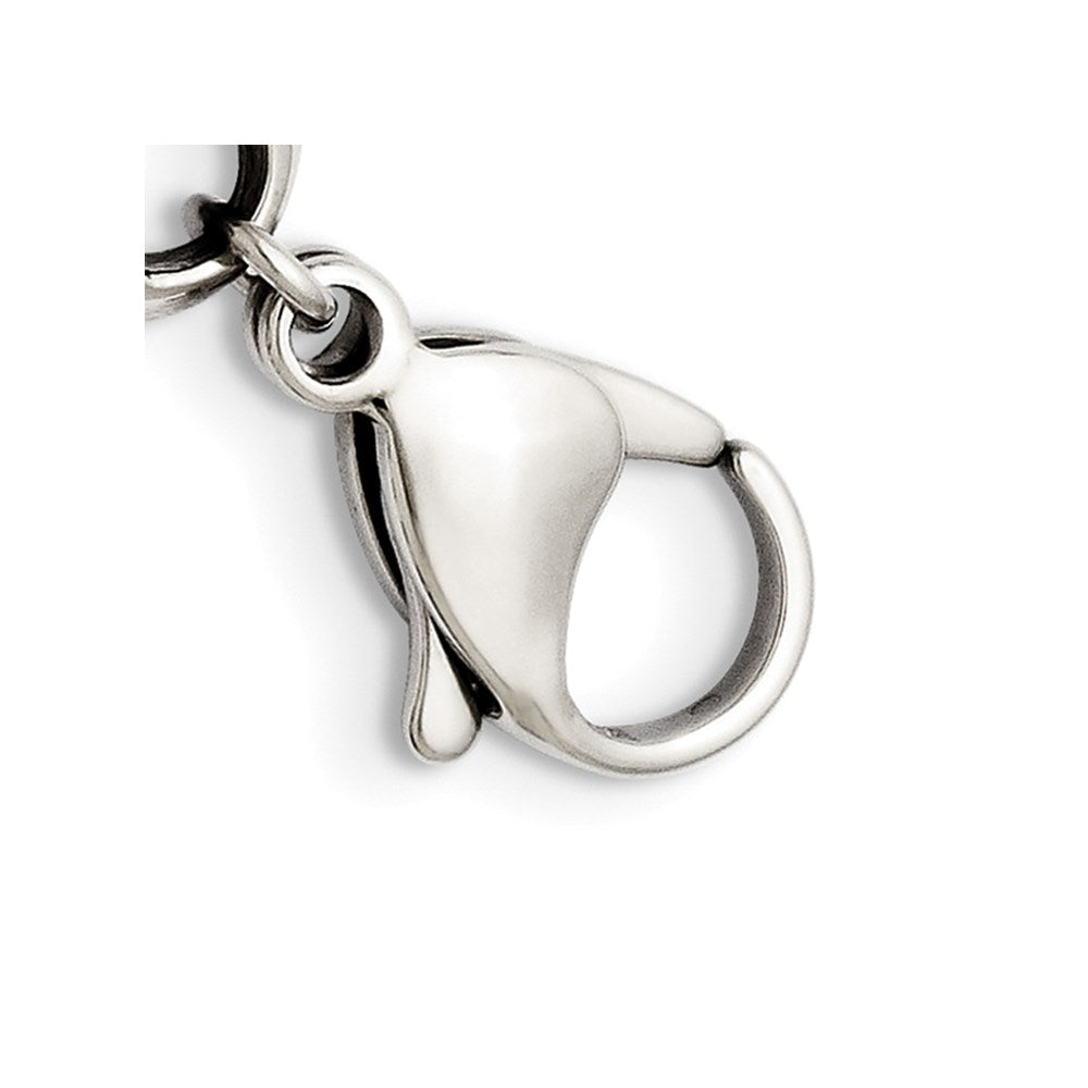 Chisel Stainless Steel Antiqued and Polished 8.75 inch Patterned Link Bracelet