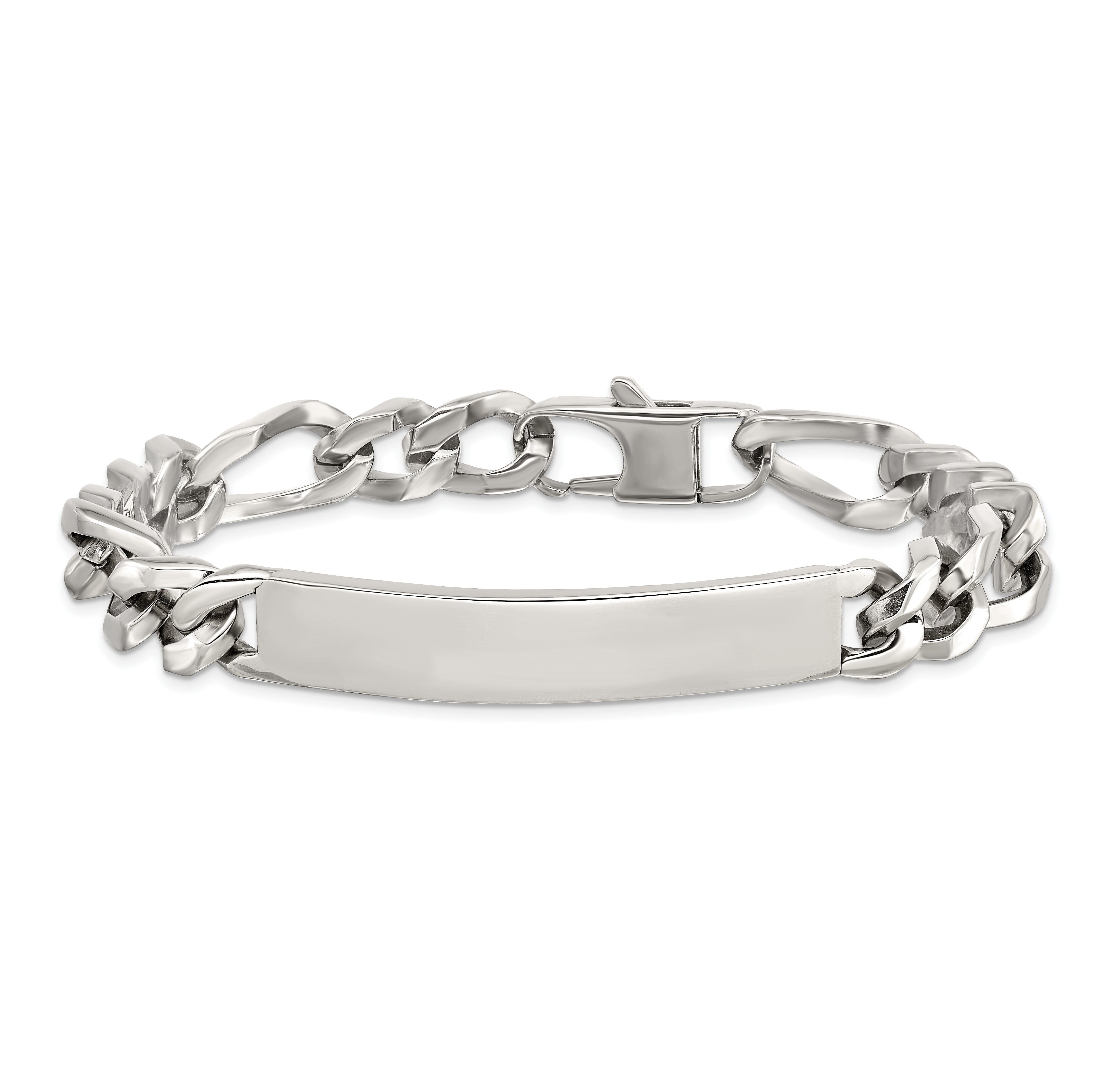 Chisel Stainless Steel Polished Figaro 9.25 Inch Large Id Bracelet