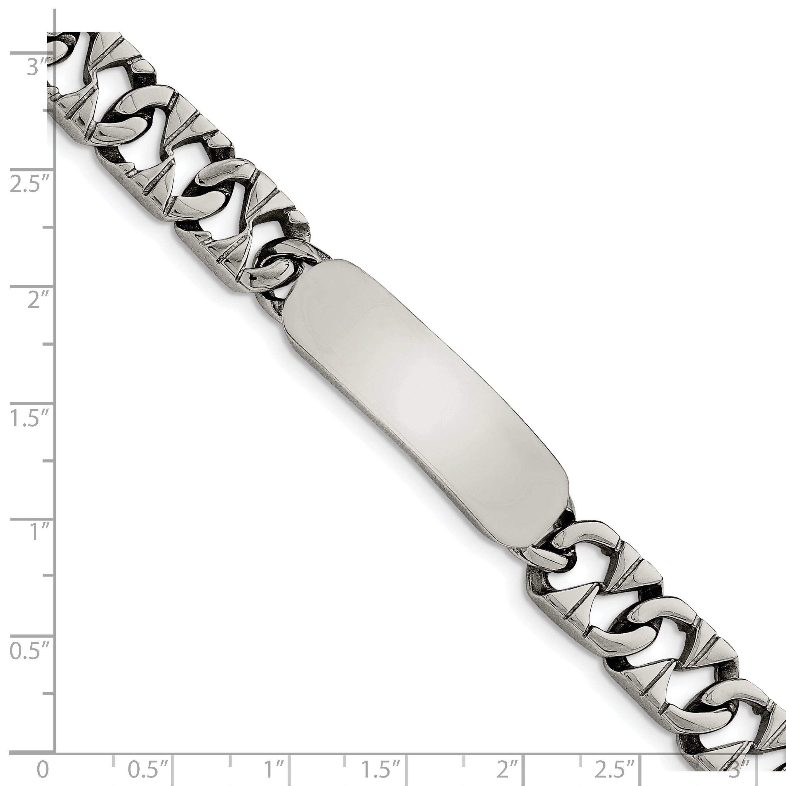 Chisel Stainless Steel Polished 8.5 Inch Id Bracelet