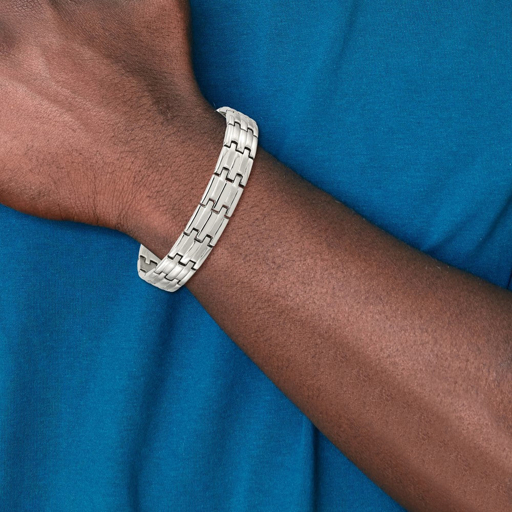 Chisel Stainless Steel Brushed and Polished 8.5 inch Link Bracelet