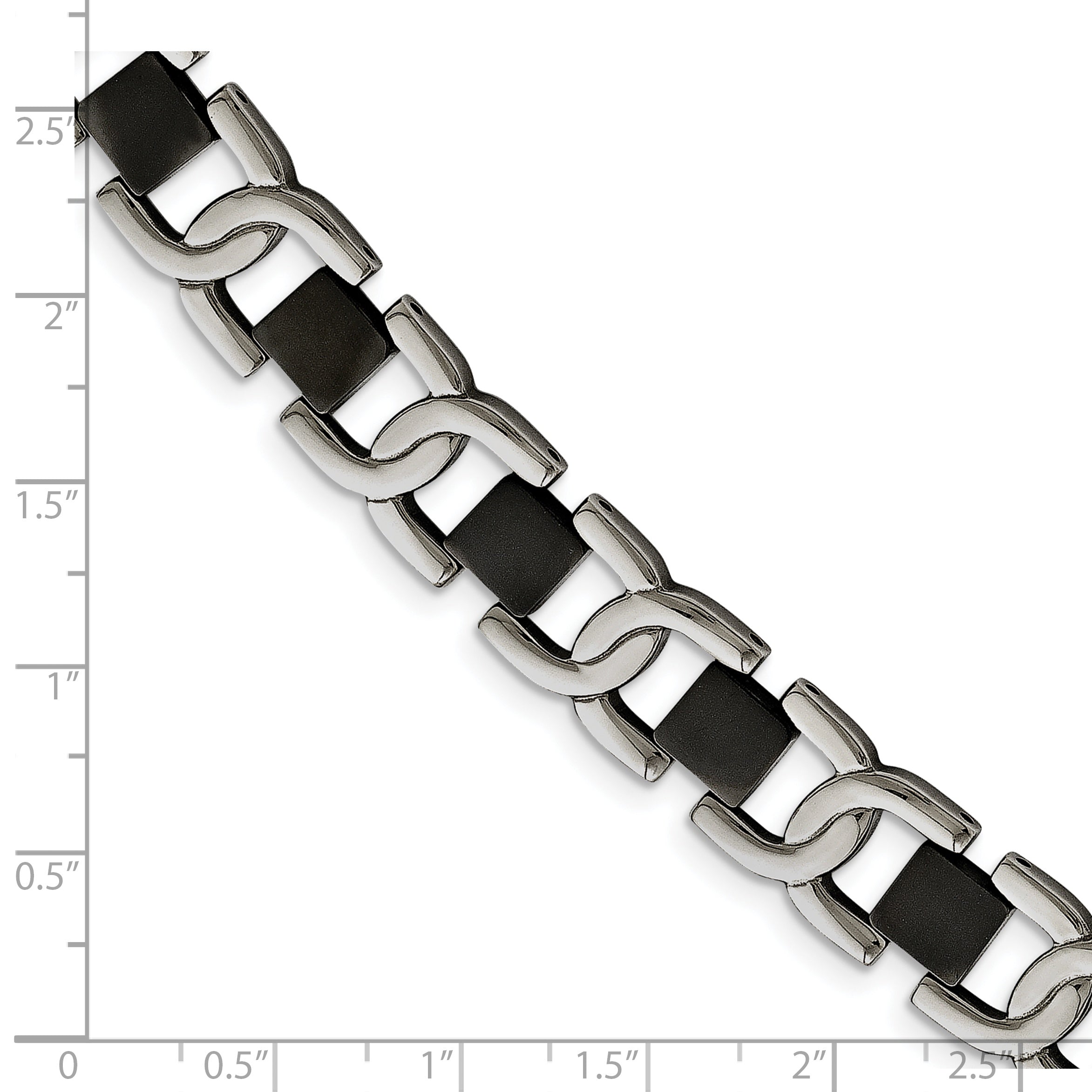 Chisel Stainless Steel Polished Black IP-plated 8 inch Fancy Link Bracelet