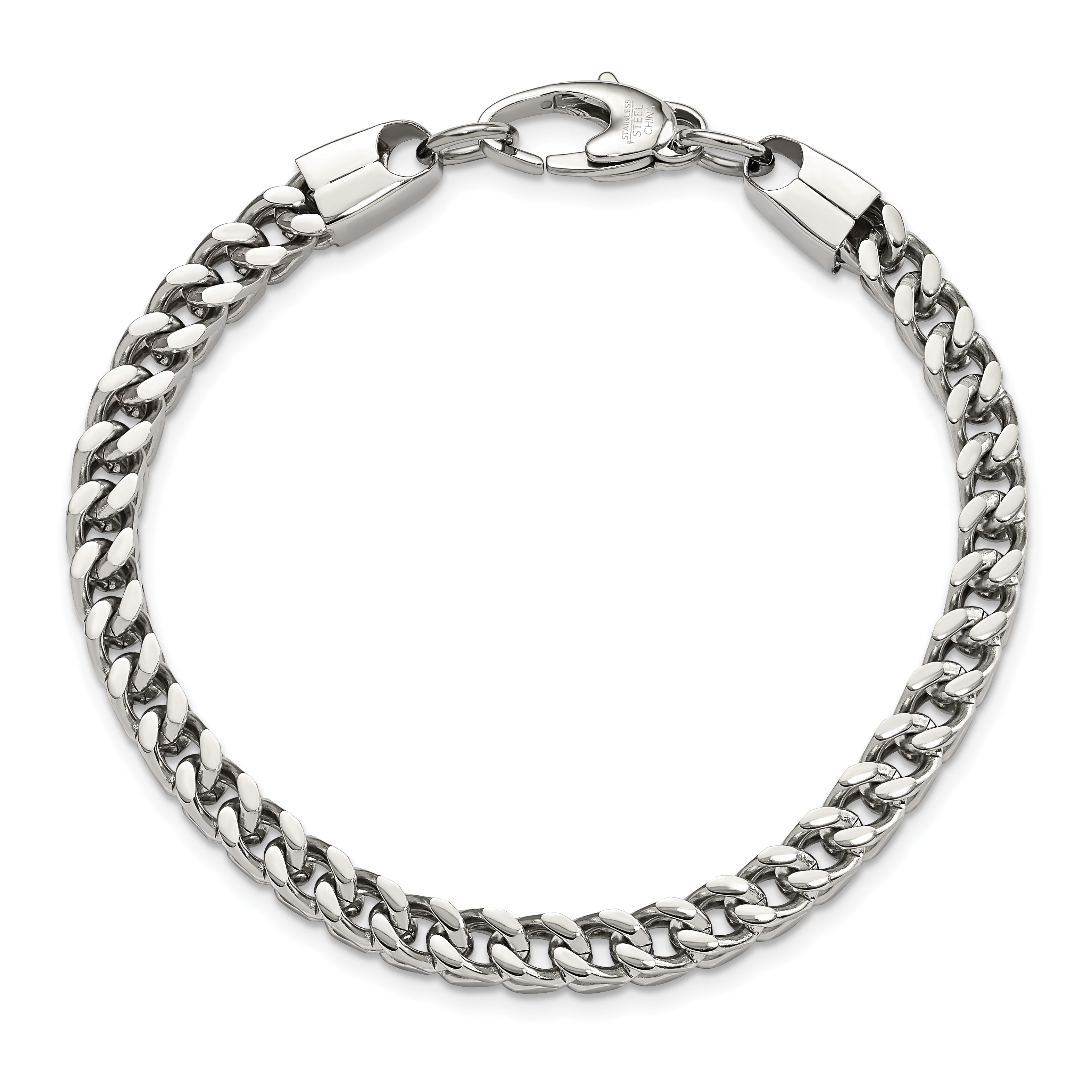 Chisel Stainless Steel Polished 9 Inch Franco Link Bracelet