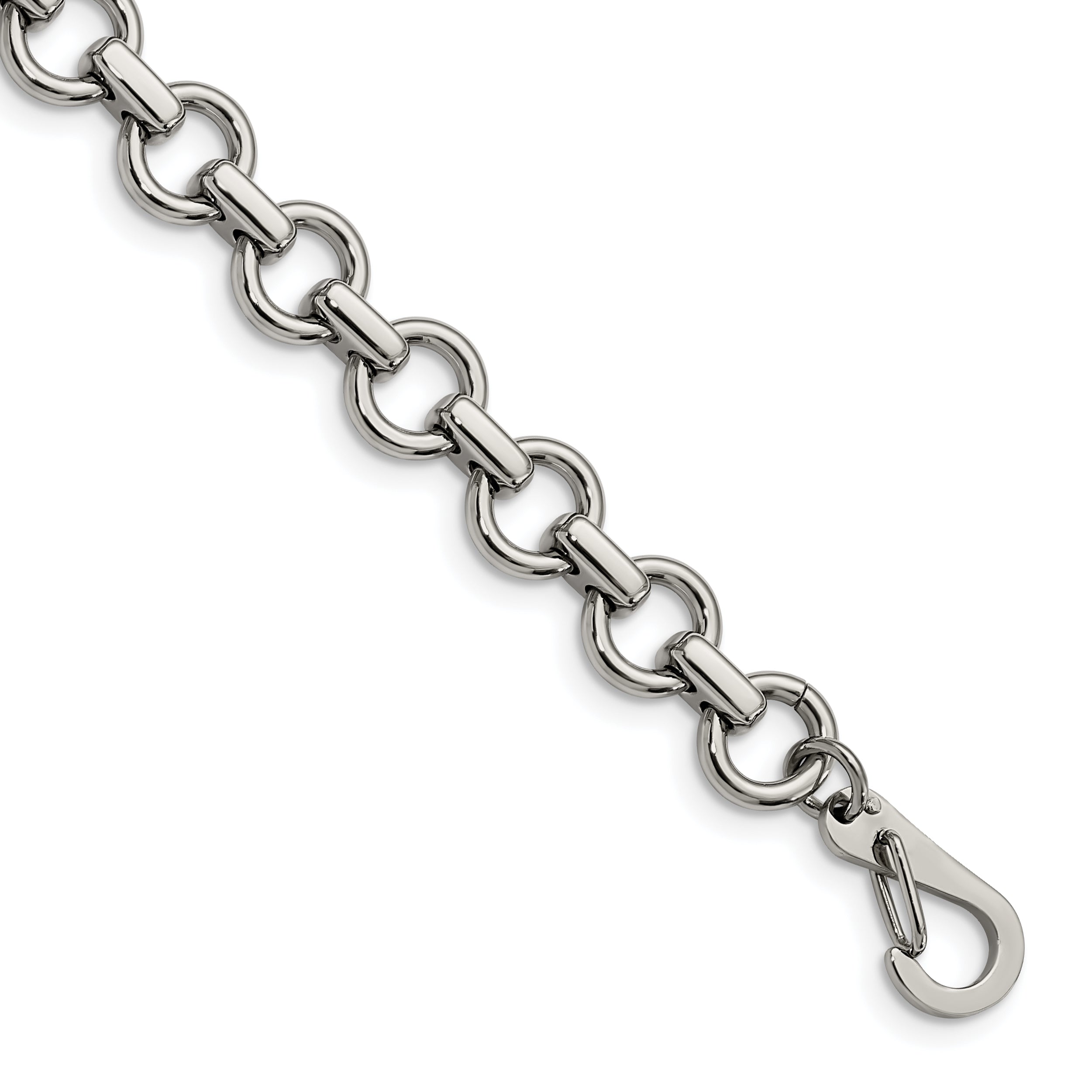 Chisel Stainless Steel Polished 8.25 Inch Circle Link Bracelet