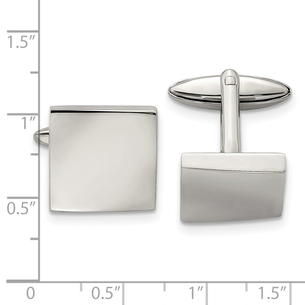 Chisel Stainless Steel Polished Square Cufflinks