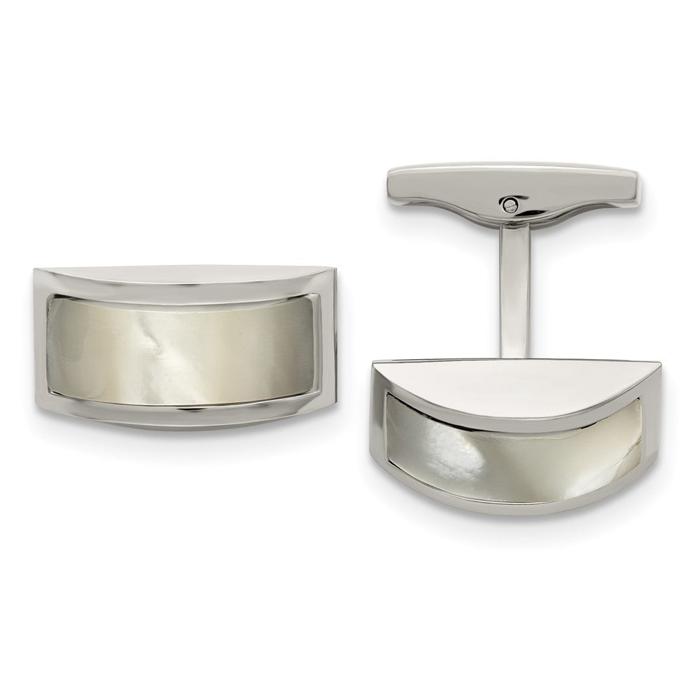 Chisel Stainless Steel Polished Cat's Eye Cufflinks