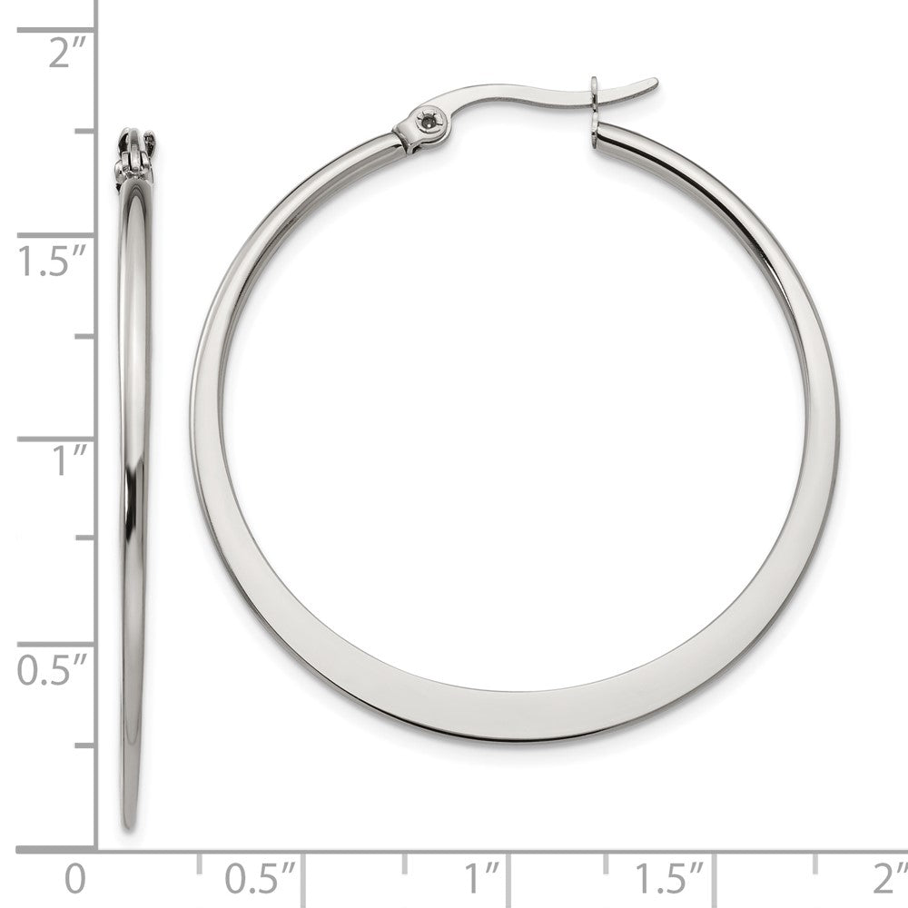 Chisel Stainless Steel Polished 40mm Diameter Hoop Earrings