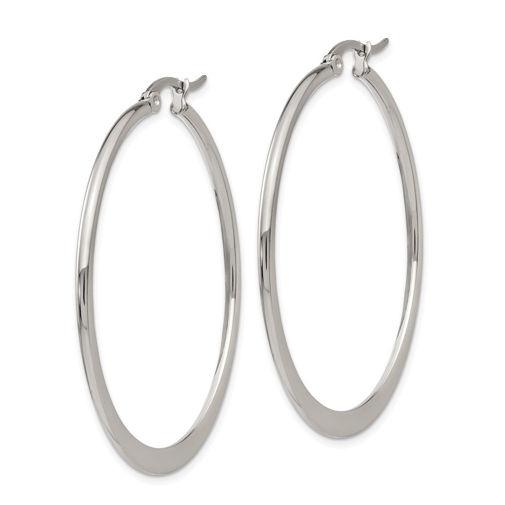 Chisel Stainless Steel Polished 43mm Diameter Hoop Earrings