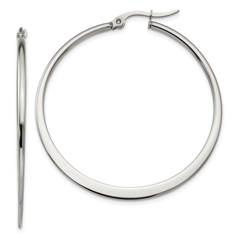 Chisel Stainless Steel Polished 43mm Diameter Hoop Earrings