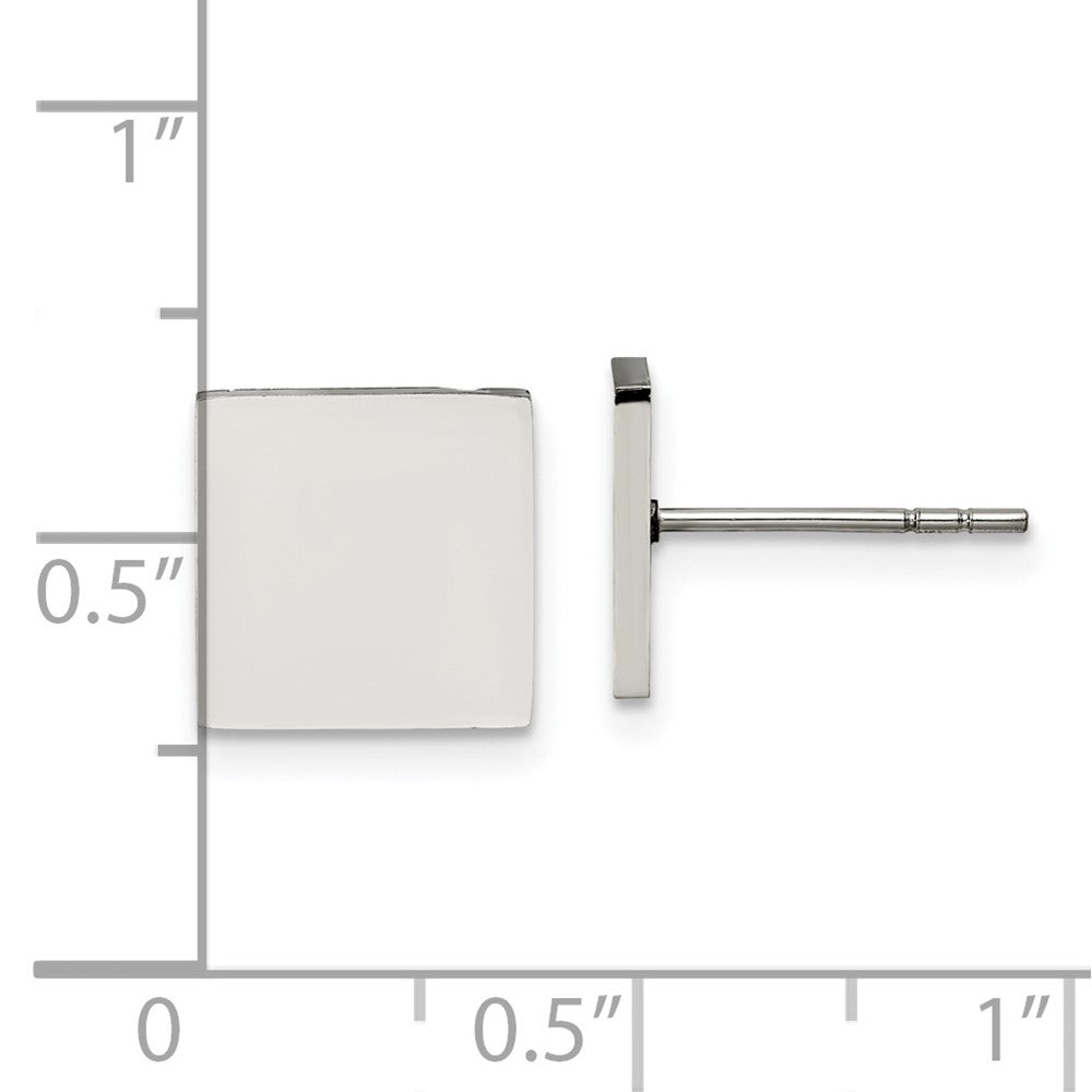 Chisel Stainless Steel Polished Square Post Earrings
