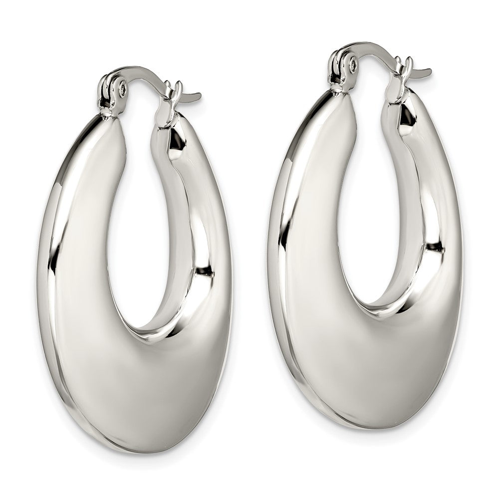 Chisel Stainless Steel Polished Teardrop Hollow Hoop Earrings