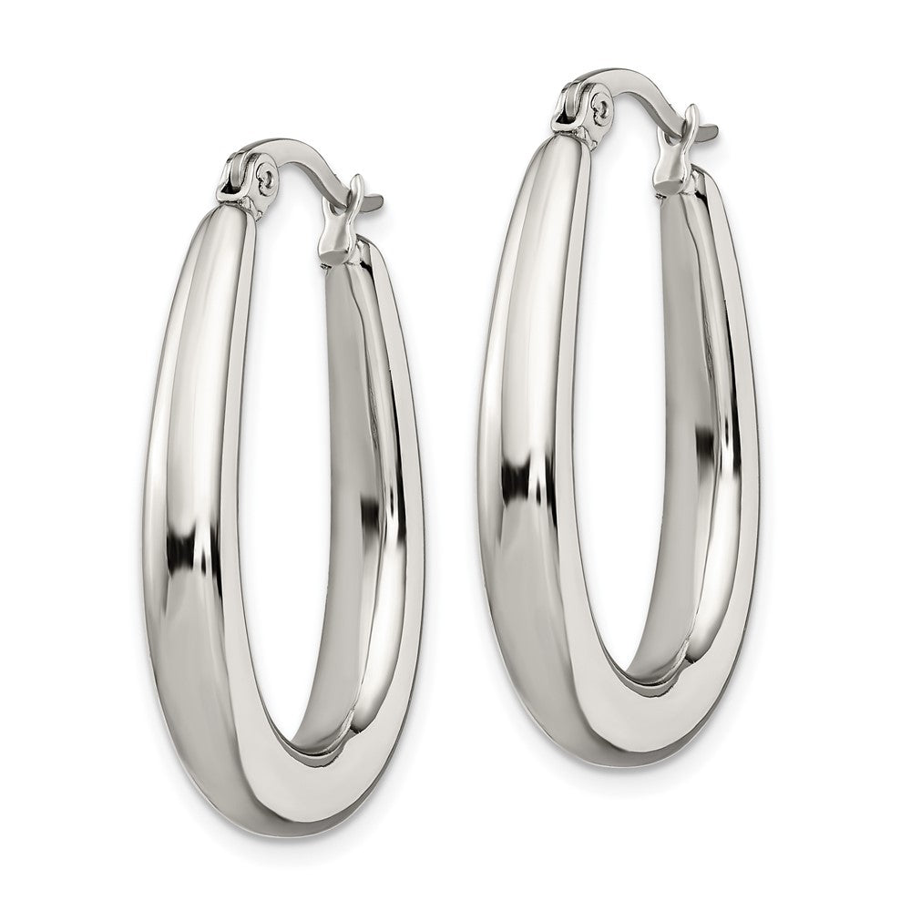 Chisel Stainless Steel Polished Teardrop Hollow Hoop Earrings