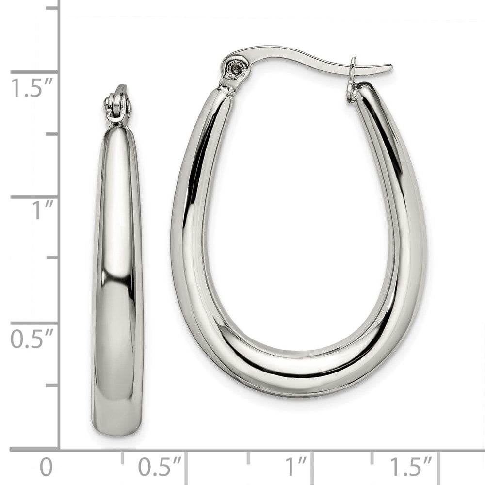 Chisel Stainless Steel Polished Teardrop Hollow Hoop Earrings